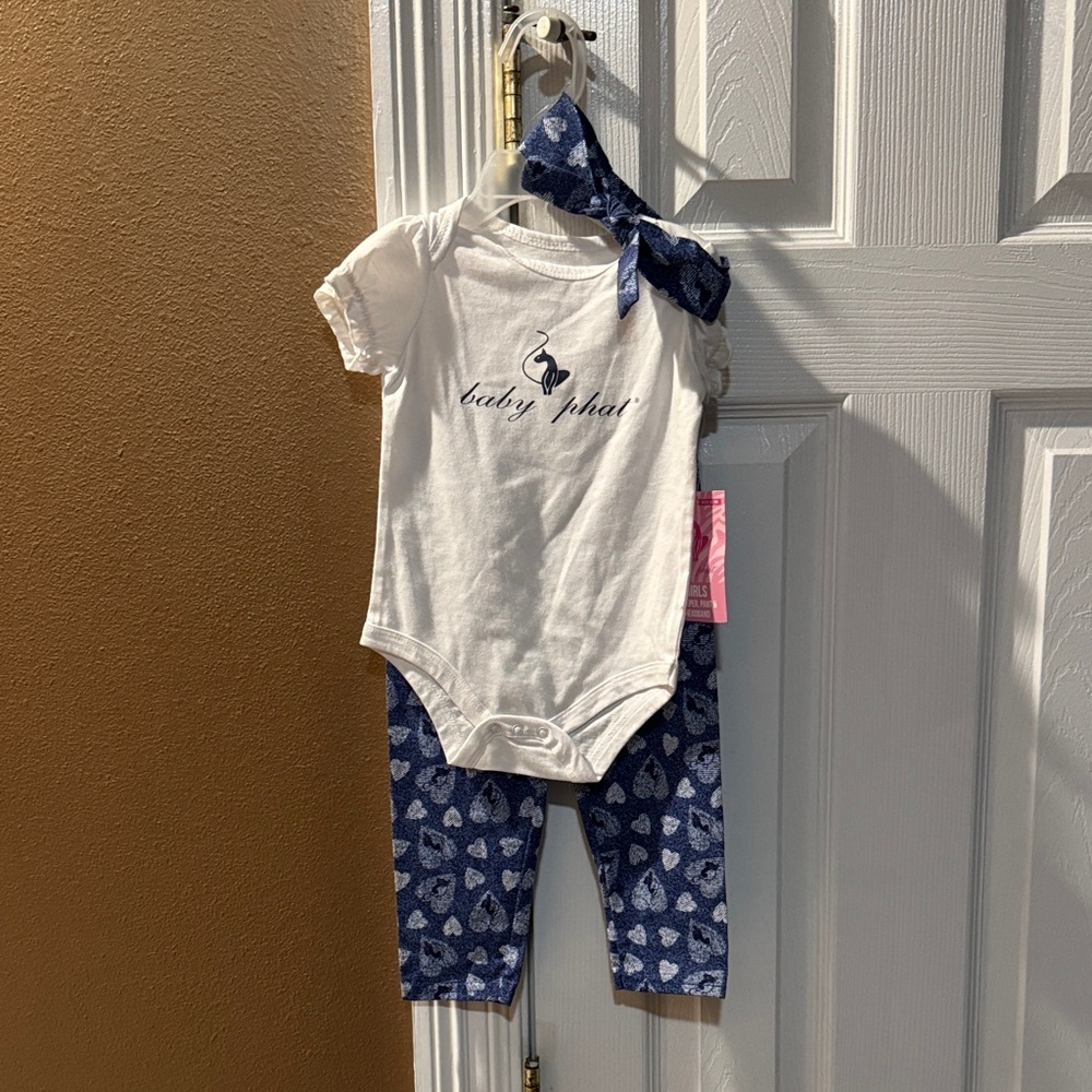 Baby Phat White and Blue Kids Matching Set